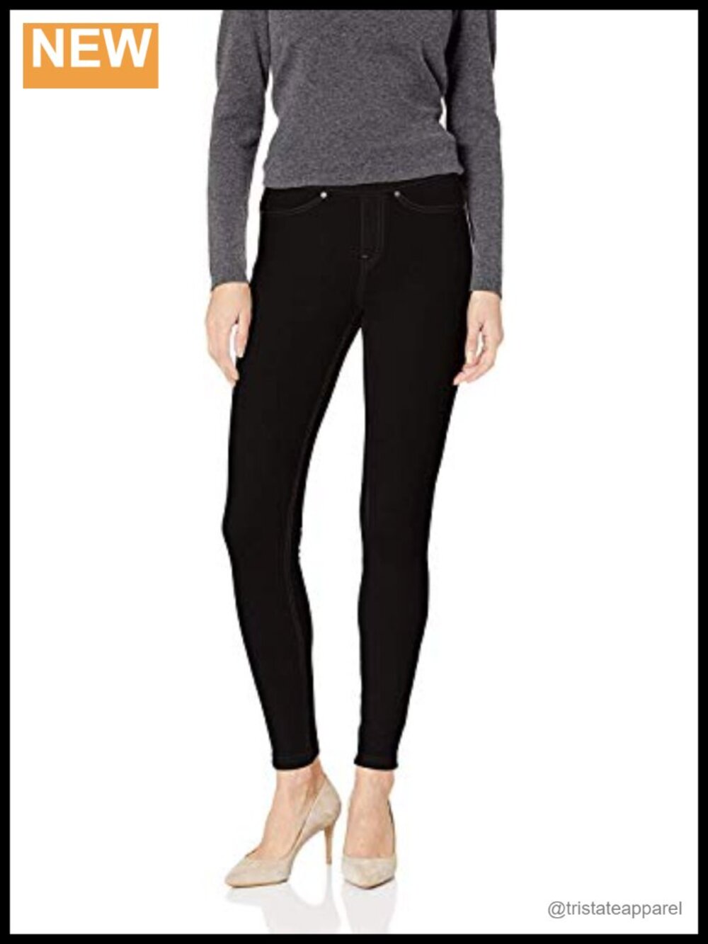 HUE Denim Leggings Pull On Skinny Low Rise Stretch Casual Women's